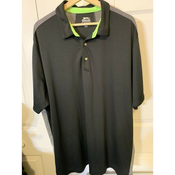 Slazenger Golf Polo Men’s Sz 2XL Black Golf Shirt‎ - Picture 4 of 7